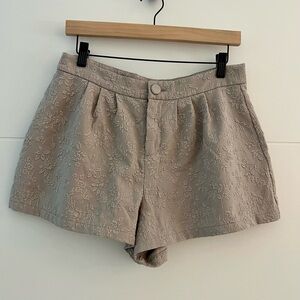 Free People Tan Floral High Waist Shorts